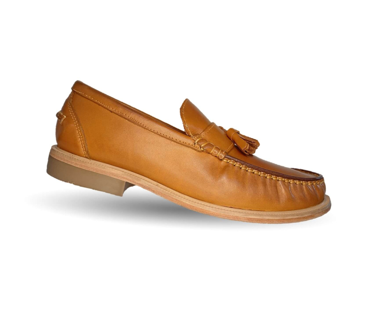 Zapato Casual y de Vestir tipo Mocasín Driver Penny Loafers de piel con suela de cuero Camo 1202 Miel para hombre