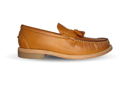 Zapato Casual y de Vestir tipo Mocasín Driver Penny Loafers de piel con suela de cuero Camo 1202 Miel para hombre