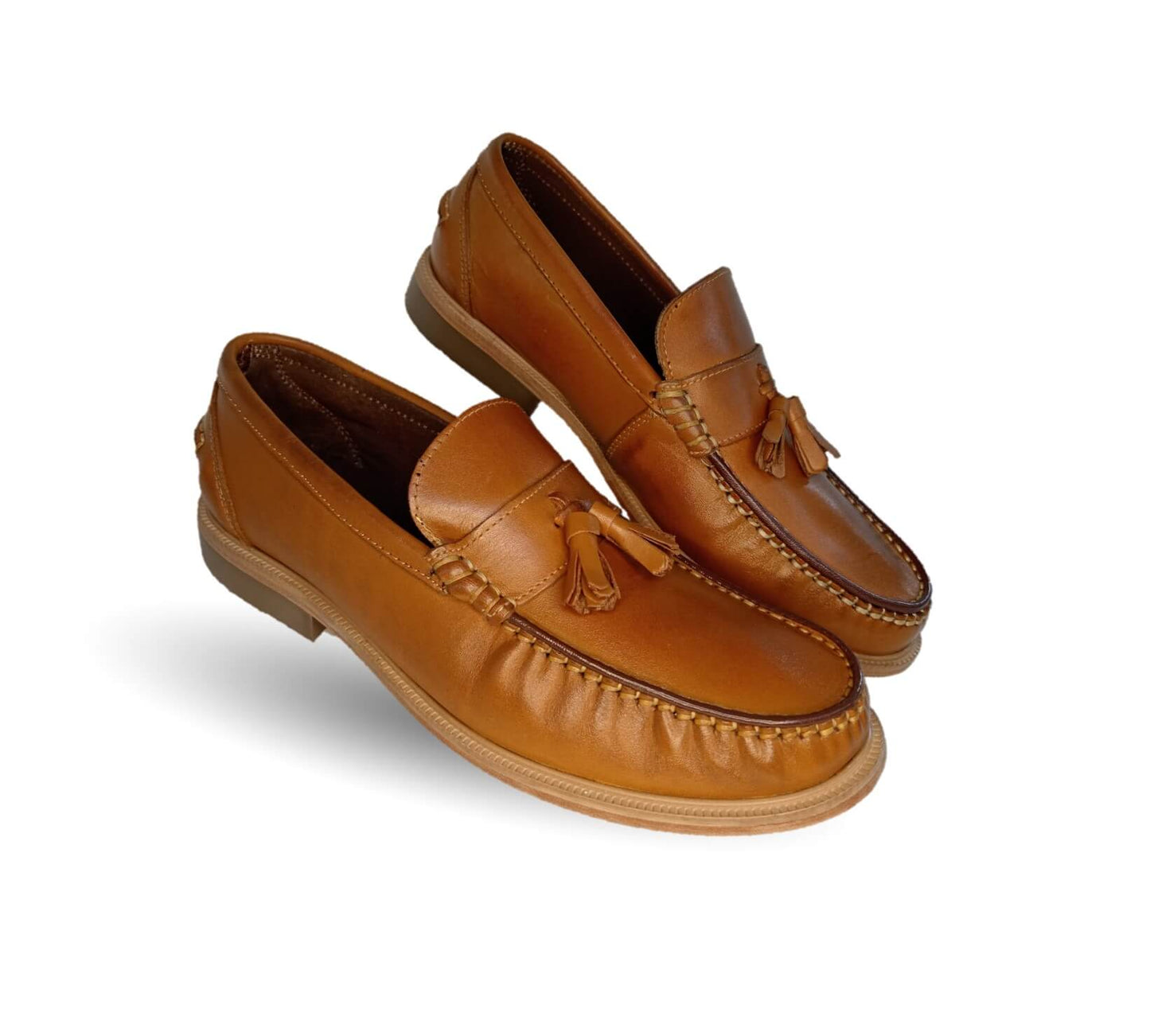 Zapato Casual y de Vestir tipo Mocasín Driver Penny Loafers de piel con suela de cuero Camo 1202 Miel para hombre