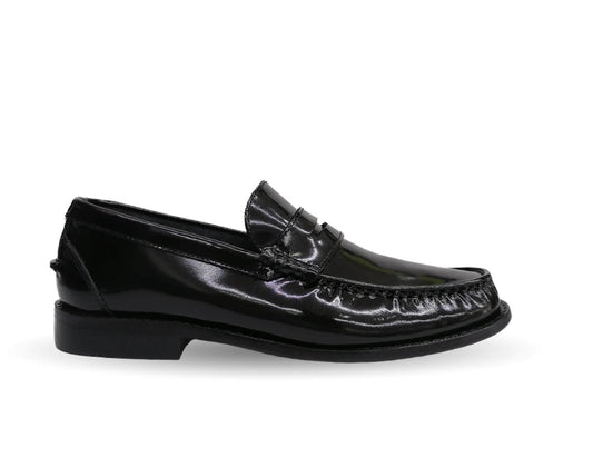 Zapato Casual y de Vestir tipo Mocasín Driver Penny Loafers de piel con suela de cuero Camo 1212 Camaleón Negro para hombre