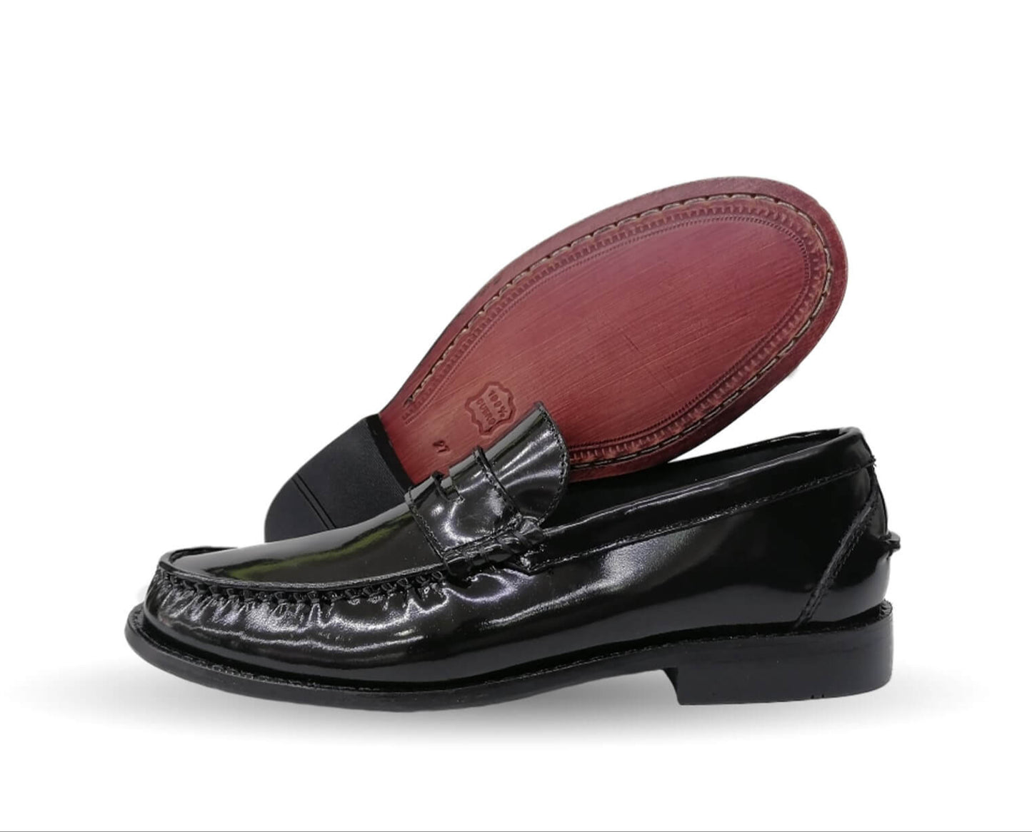 Zapato Casual y de Vestir tipo Mocasín Driver Penny Loafers de piel con suela de cuero Camo 1212 Camaleón Negro para hombre