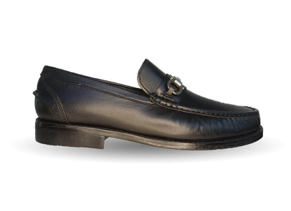 Zapato Casual y de Vestir tipo Mocasín Driver Penny Loafers de piel con suela de cuero Camo 1292 Negro para mujer