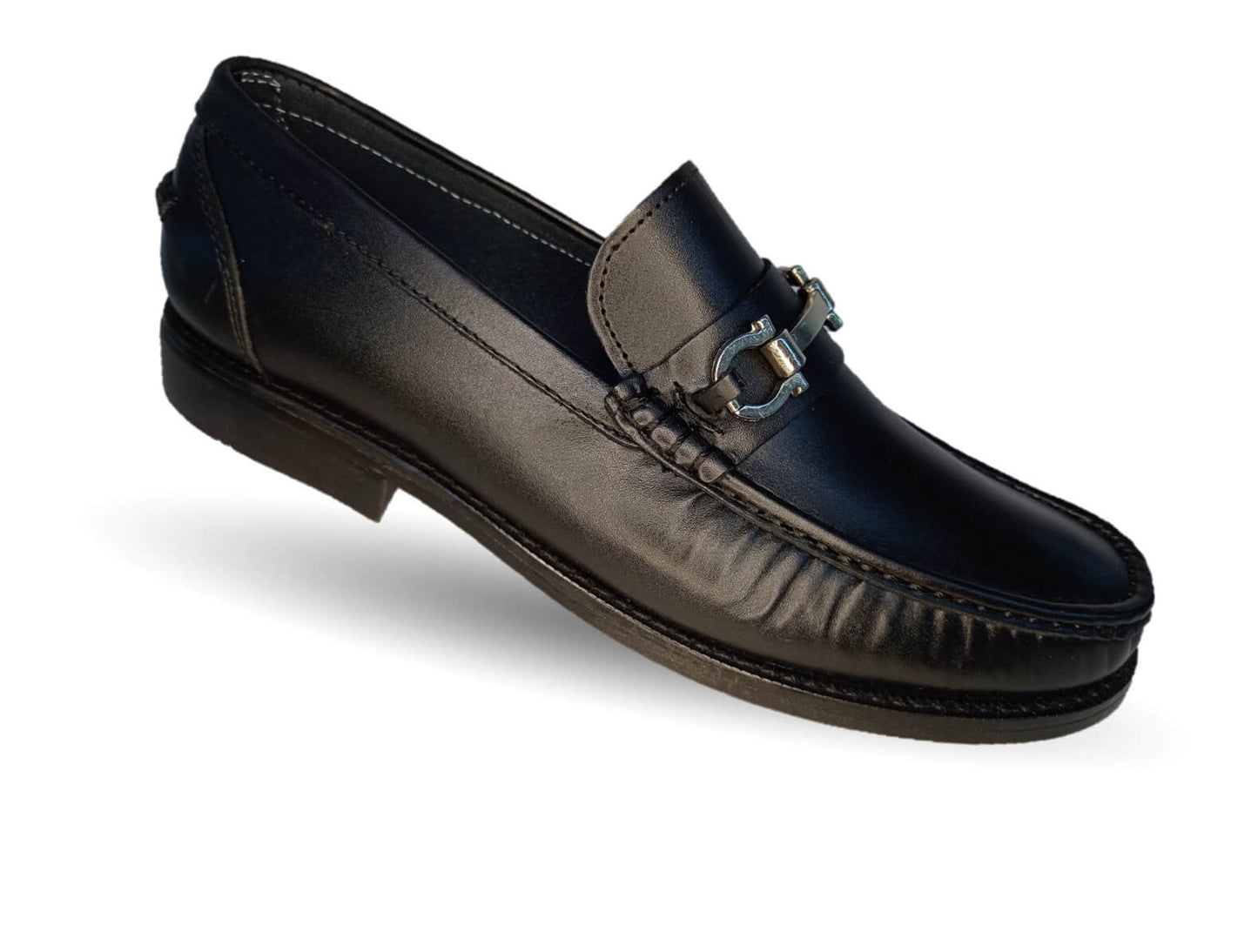 Zapato Casual y de Vestir tipo Mocasín Driver Penny Loafers de piel con suela de cuero Camo 1292 Negro para mujer