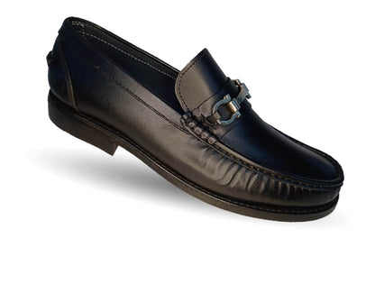 Zapato Casual y de Vestir tipo Mocasín Driver Penny Loafers de piel con suela de cuero Camo 1292 Negro para mujer