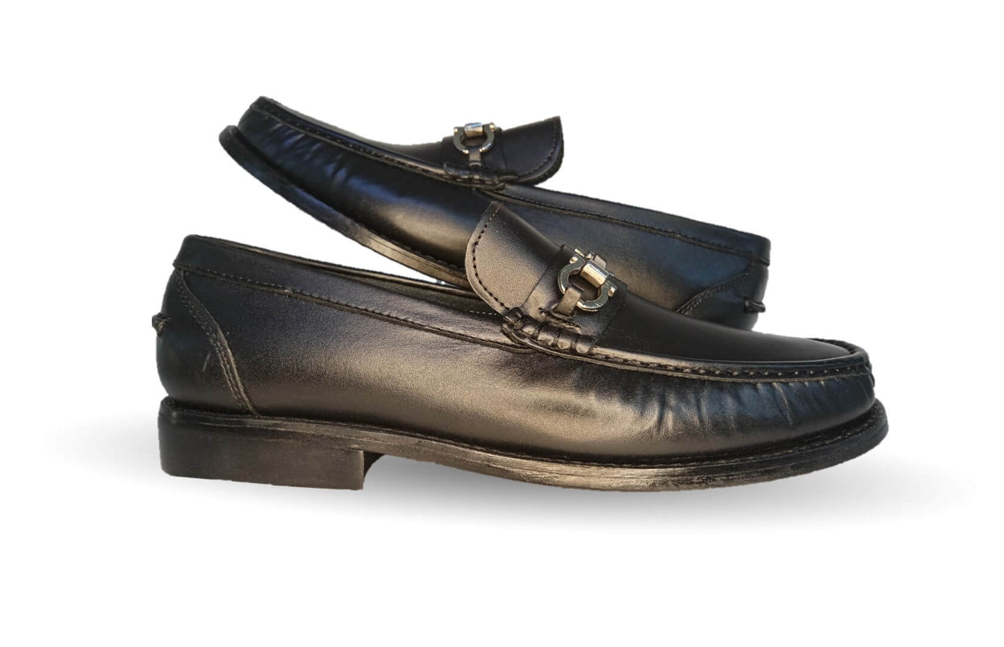 Zapato Casual y de Vestir tipo Mocasín Driver Penny Loafers de piel con suela de cuero Camo 1292 Negro para mujer