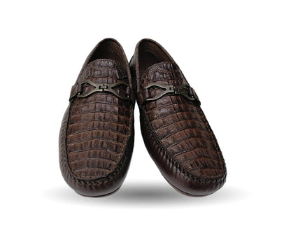 Zapato Casual tipo Driver de piel Camo 1374 Café para hombre