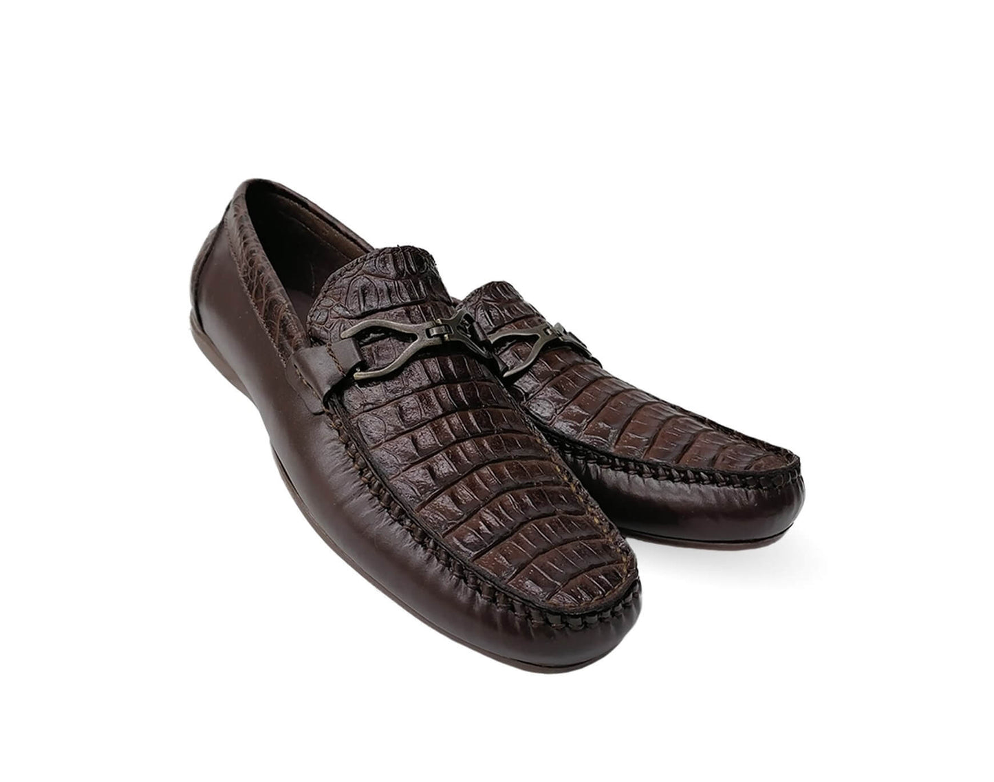 Zapato Casual tipo Driver de piel Camo 1374 Café para hombre