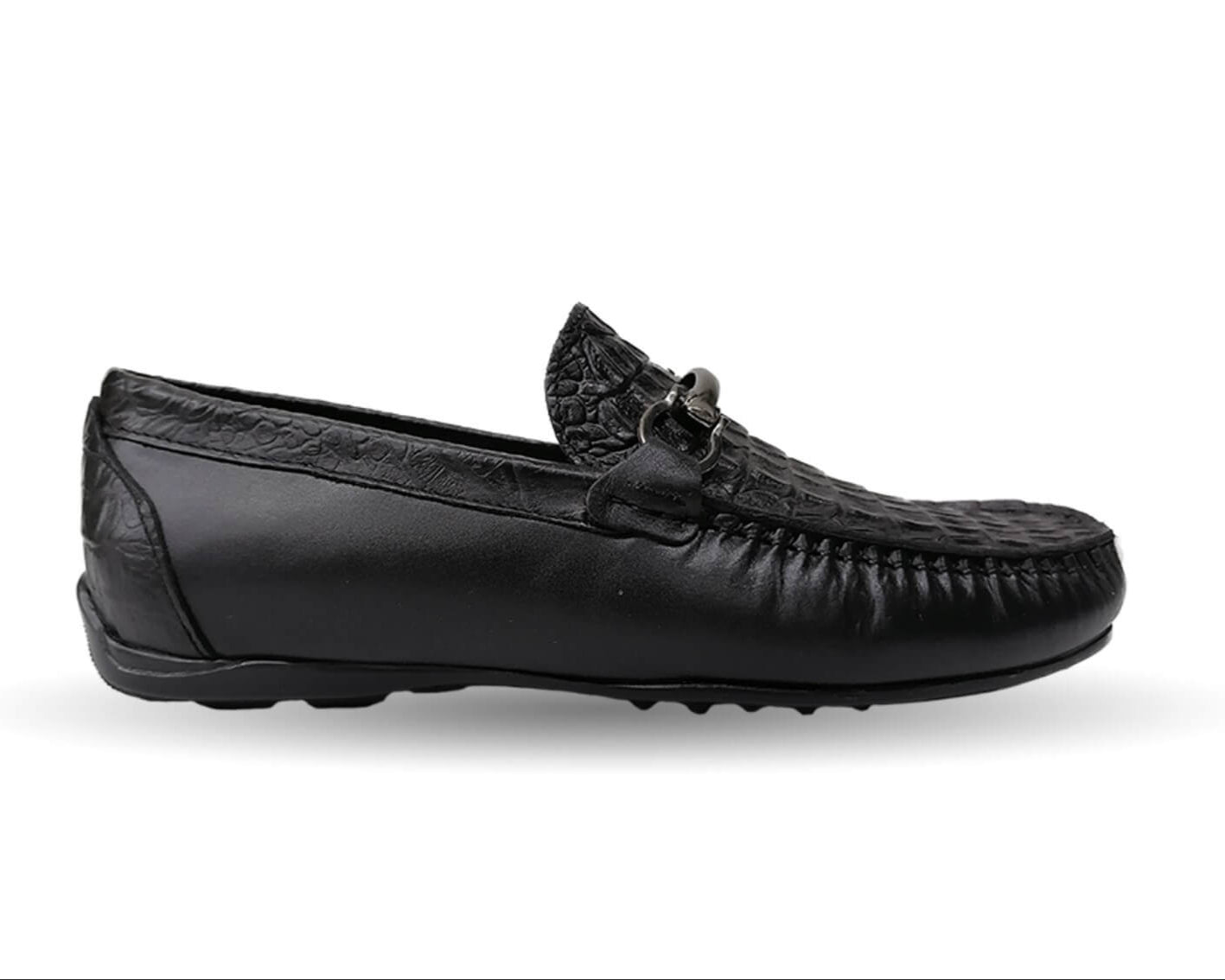 Zapato Casual tipo Driver de piel Camo 1374 Negro para hombre