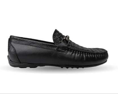 Zapato Casual tipo Driver de piel Camo 1374 Negro para hombre