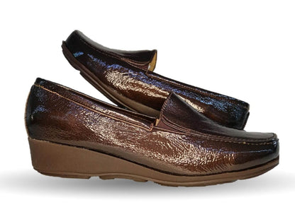 Zapato de Confort y Casual de piel de ternera con Shock Point Capricho 7 Charol Cobalto para mujer