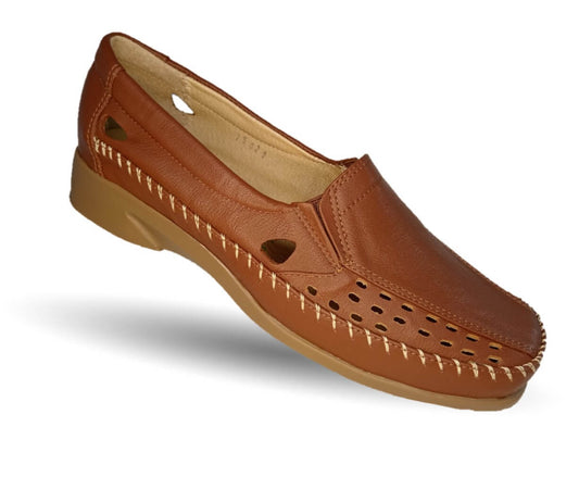 Zapato de Confort y Casual abierto de piel de ternera con Shock Point Capricho 15020 Líbano para mujer