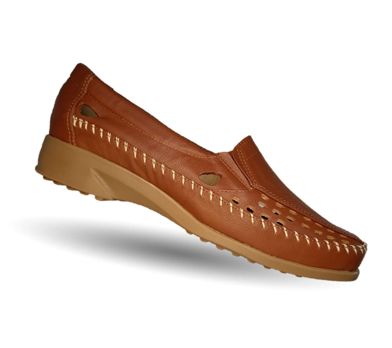 Zapato de Confort y Casual abierto de piel de ternera con Shock Point Capricho 15020 Líbano para mujer
