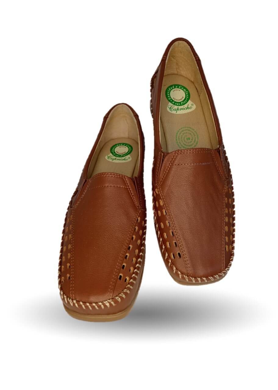 Zapato de Confort y Casual abierto de piel de ternera con Shock Point Capricho 15020 Líbano para mujer