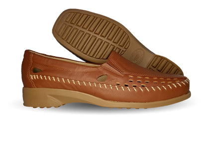 Zapato de Confort y Casual abierto de piel de ternera con Shock Point Capricho 15020 Líbano para mujer