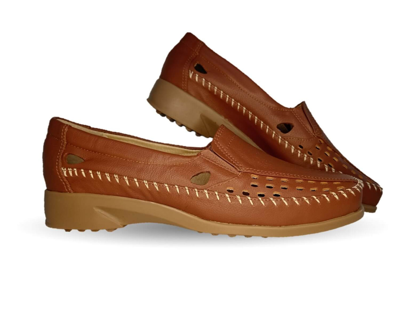 Zapato de Confort y Casual abierto de piel de ternera con Shock Point Capricho 15020 Líbano para mujer