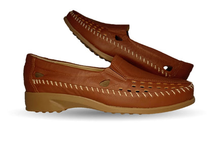 Zapato de Confort y Casual abierto de piel de ternera con Shock Point Capricho 15020 Líbano para mujer