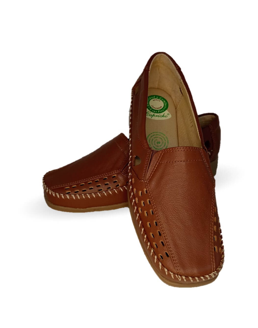 Zapato de Confort y Casual abierto de piel de ternera con Shock Point Capricho 15020 Líbano para mujer
