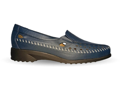 Zapato de Confort y Casual abierto de piel de ternera con Shock Point Capricho 15020 Oceanía para mujer