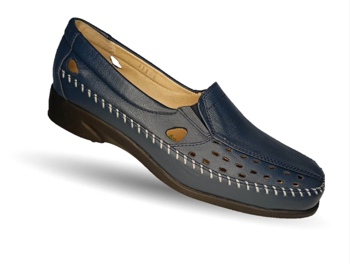 Zapato de Confort y Casual abierto de piel de ternera con Shock Point Capricho 15020 Oceanía para mujer