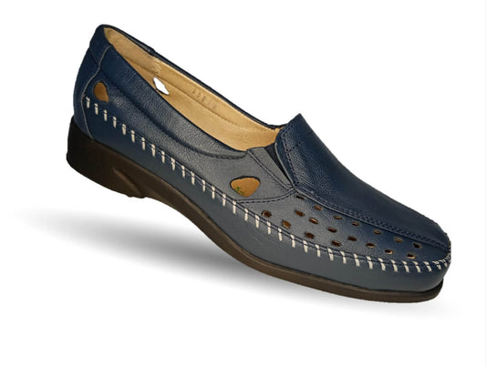 Zapato de Confort y Casual abierto de piel de ternera con Shock Point Capricho 15020 Oceanía para mujer