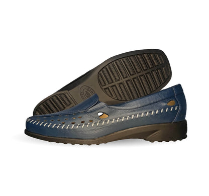 Zapato de Confort y Casual abierto de piel de ternera con Shock Point Capricho 15020 Oceanía para mujer