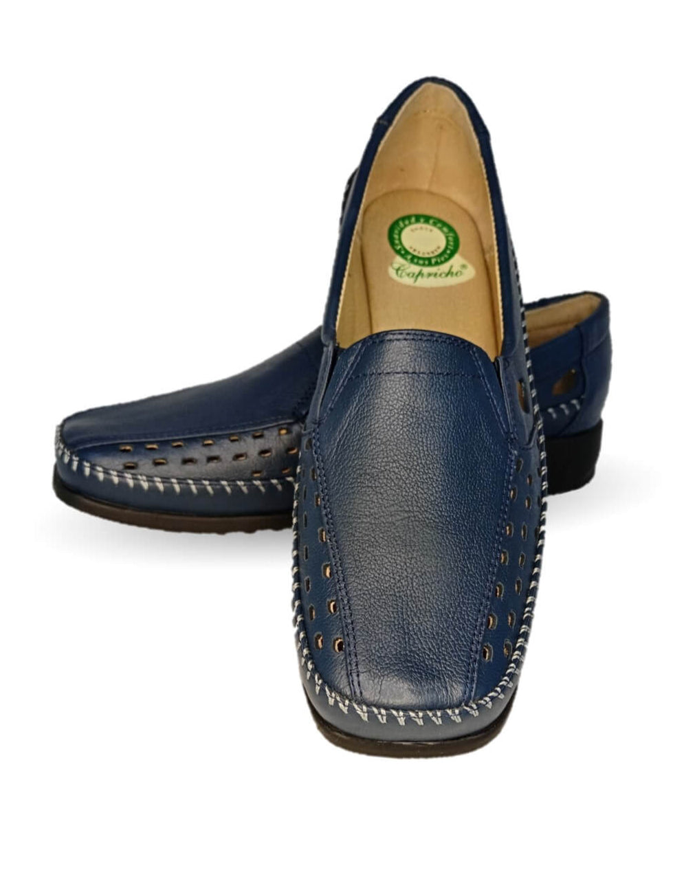 Zapato de Confort y Casual abierto de piel de ternera con Shock Point Capricho 15020 Oceanía para mujer