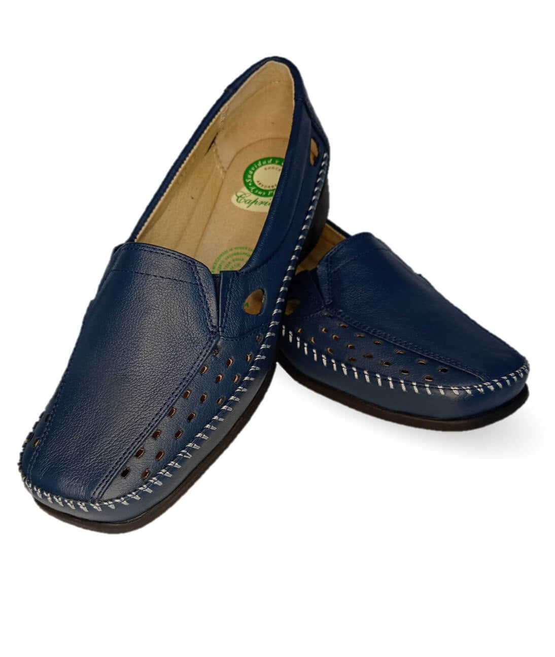 Zapato de Confort y Casual abierto de piel de ternera con Shock Point Capricho 15020 Oceanía para mujer