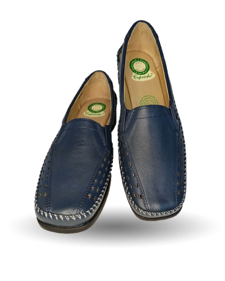 Zapato de Confort y Casual abierto de piel de ternera con Shock Point Capricho 15020 Oceanía para mujer