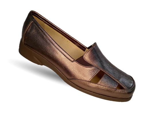 Zapato de Confort y Casual abierto de piel de ternera con Shock Point Capricho 15102 Fit Imán para mujer