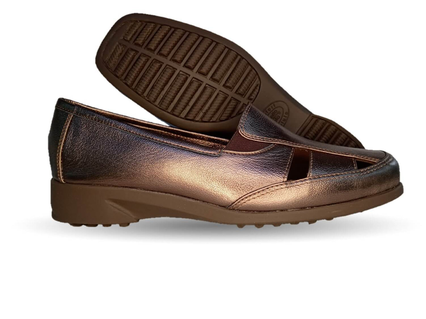 Zapato de Confort y Casual abierto de piel de ternera con Shock Point Capricho 15102 Fit Imán para mujer