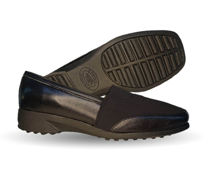 Zapato de Confort y Casual de piel de ternera con Shock Point Capricho 1516 Negro para mujer