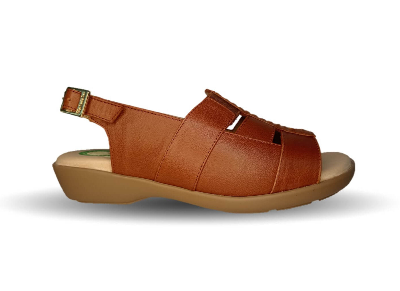 Sandalia de Confort de piel de ternera con Shock Point Capricho 16273 Brandy para mujer