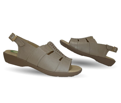 Sandalia de Confort de piel de ternera con Shock Point Capricho 16273 Patina para mujer