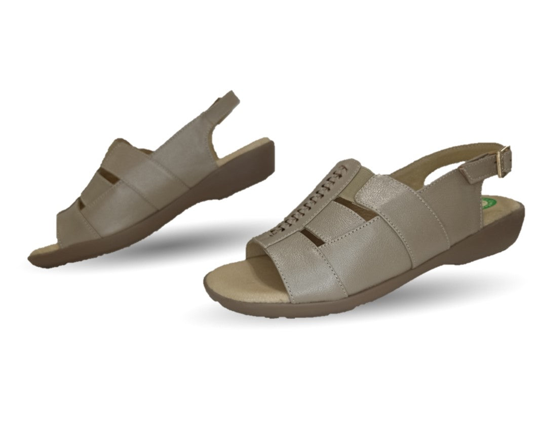 Sandalia de Confort de piel de ternera con Shock Point Capricho 16273 Patina para mujer