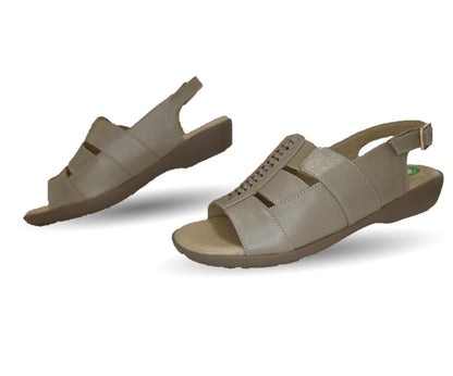 Sandalia de Confort de piel de ternera con Shock Point Capricho 16273 Patina para mujer