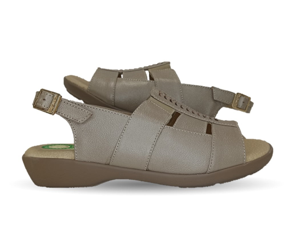 Sandalia de Confort de piel de ternera con Shock Point Capricho 16273 Patina para mujer