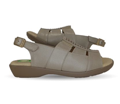 Sandalia de Confort de piel de ternera con Shock Point Capricho 16273 Patina para mujer