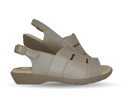 Sandalia de Confort de piel de ternera con Shock Point Capricho 16273 Patina para mujer