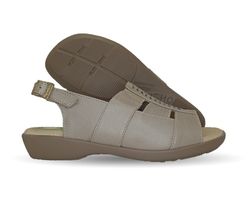 Sandalia de Confort de piel de ternera con Shock Point Capricho 16273 Patina para mujer