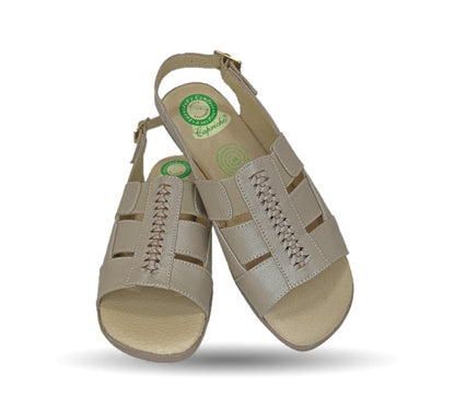 Sandalia de Confort de piel de ternera con Shock Point Capricho 16273 Patina para mujer