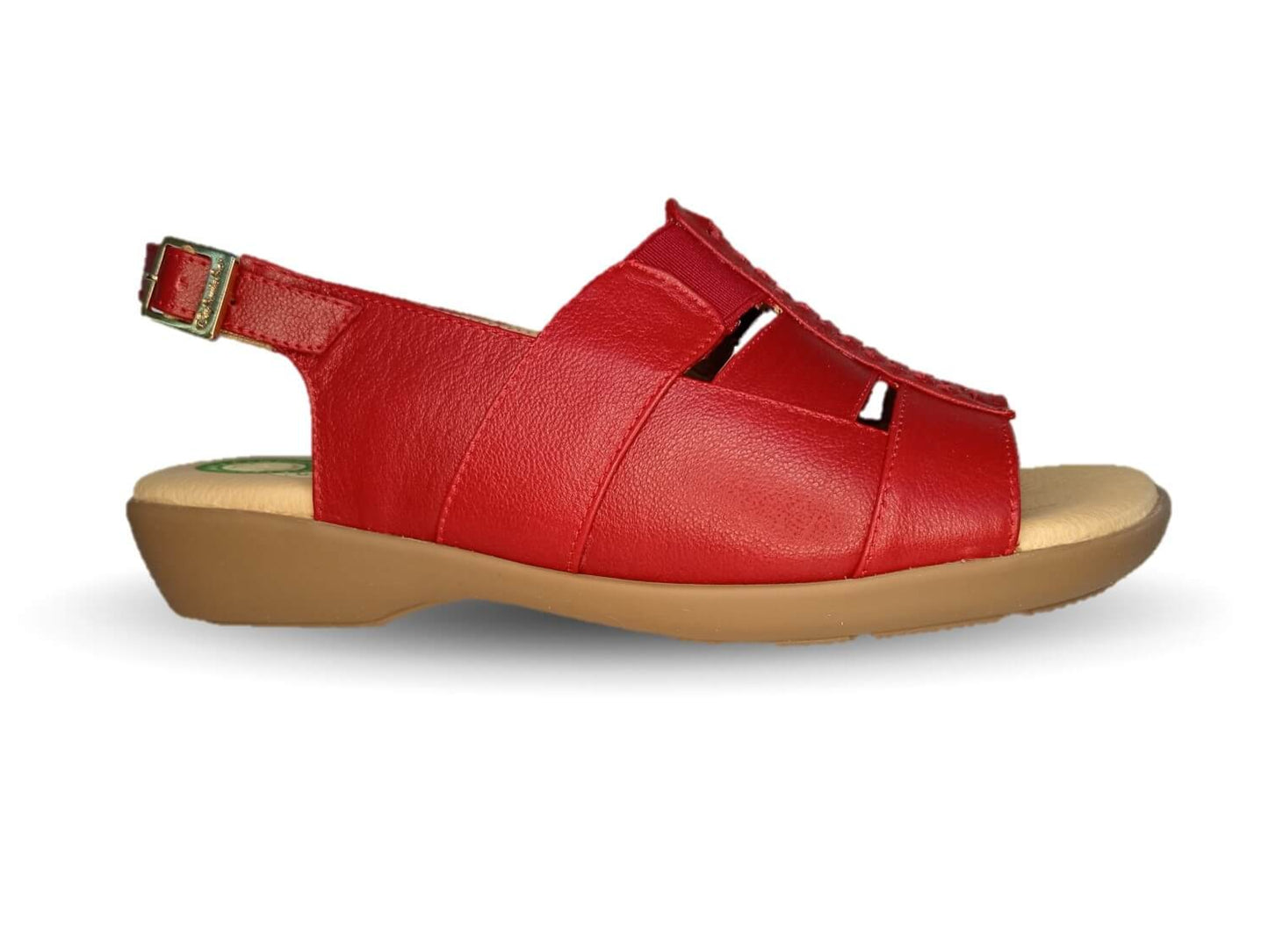 Sandalia de Confort de piel de ternera con Shock Point Capricho 16273 Red para mujer