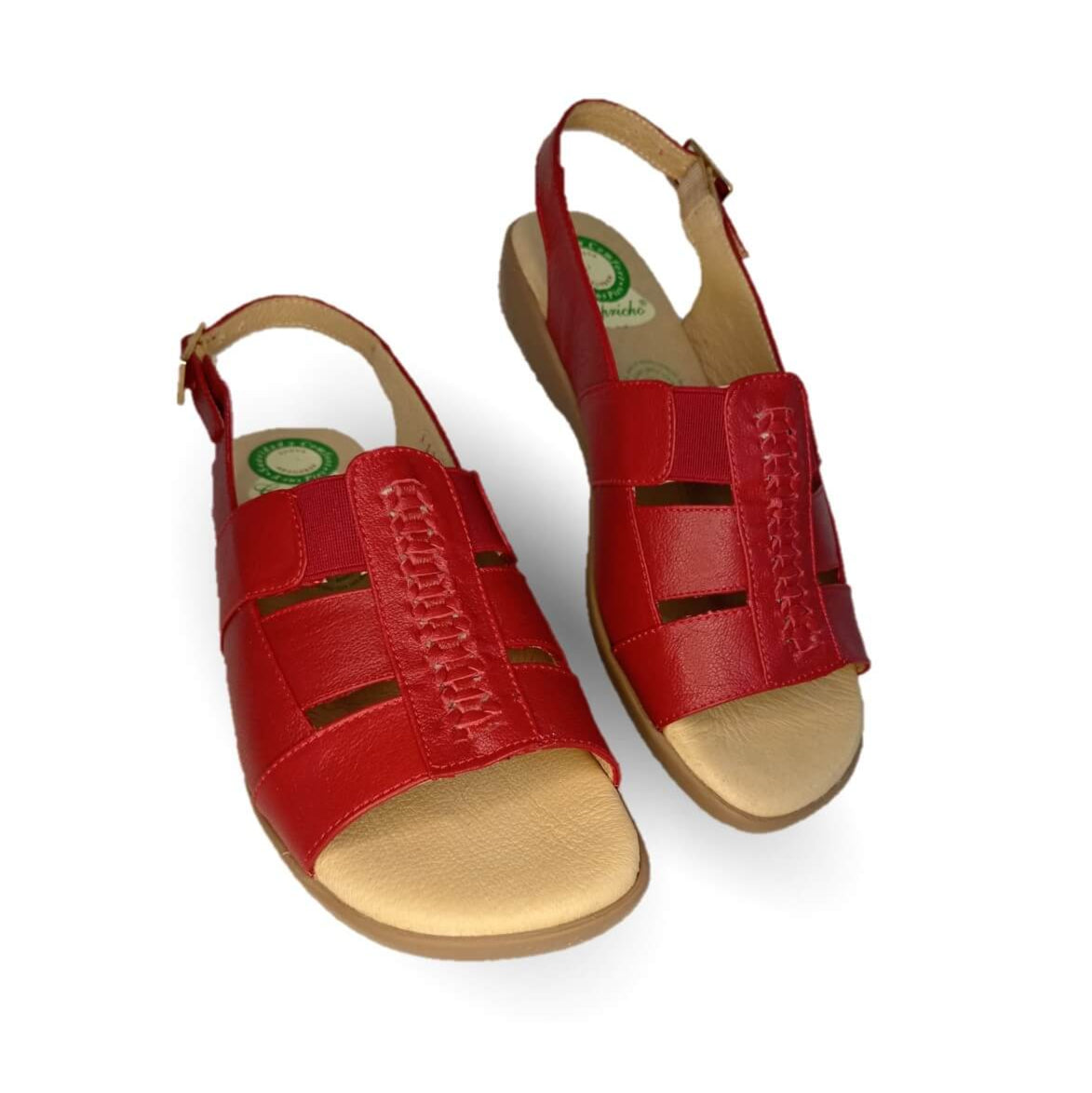 Sandalia de Confort de piel de ternera con Shock Point Capricho 16273 Red para mujer