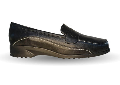 Zapato de Confort y Casual de piel de ternera con Shock Point Capricho 173 Negro para mujer