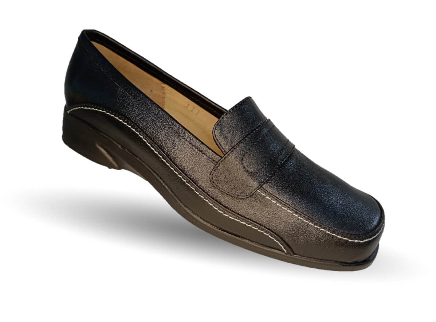 Zapato de Confort y Casual de piel de ternera con Shock Point Capricho 173 Negro para mujer