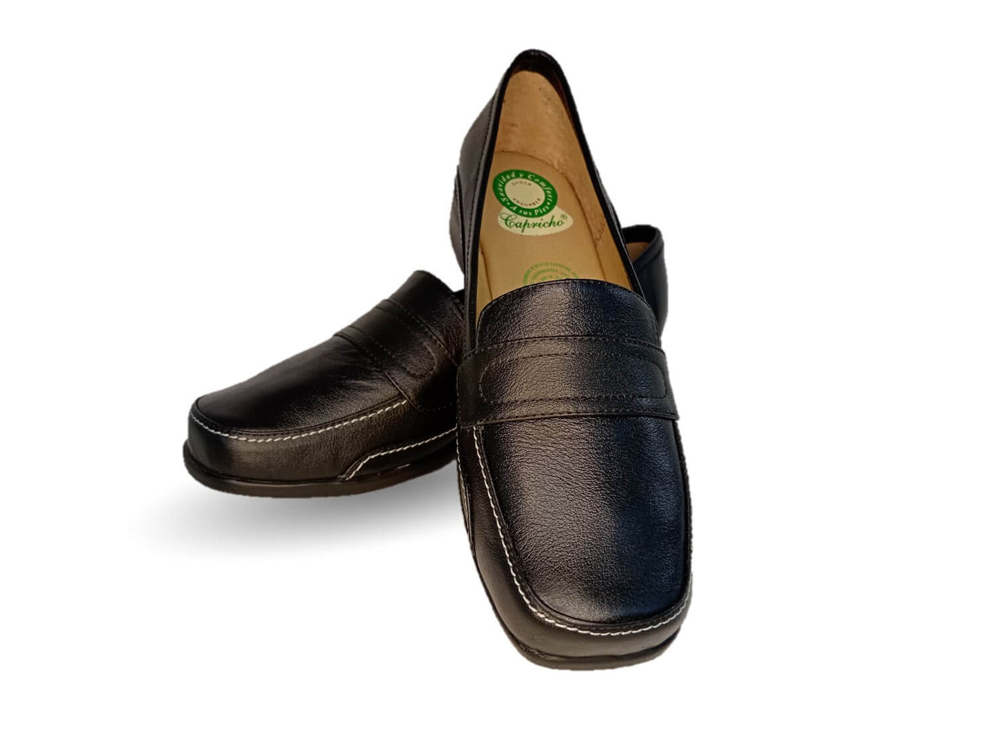 Zapato de Confort y Casual de piel de ternera con Shock Point Capricho 173 Negro para mujer