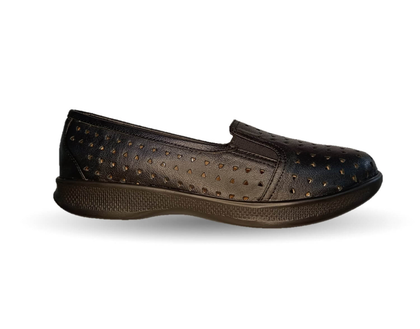 Zapato de Confort y Casual de piel de ternera con suela extra ligera y Shock Point Capricho 23017 Negro para mujer