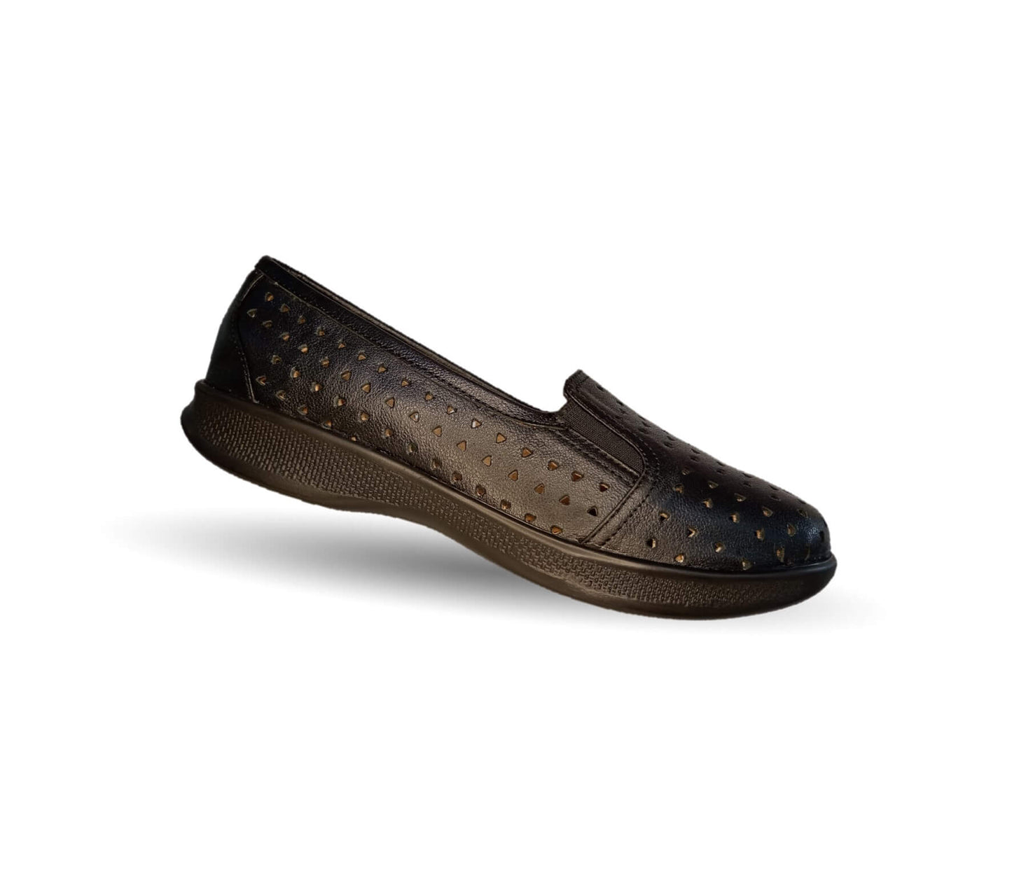Zapato de Confort y Casual de piel de ternera con suela extra ligera y Shock Point Capricho 23017 Negro para mujer