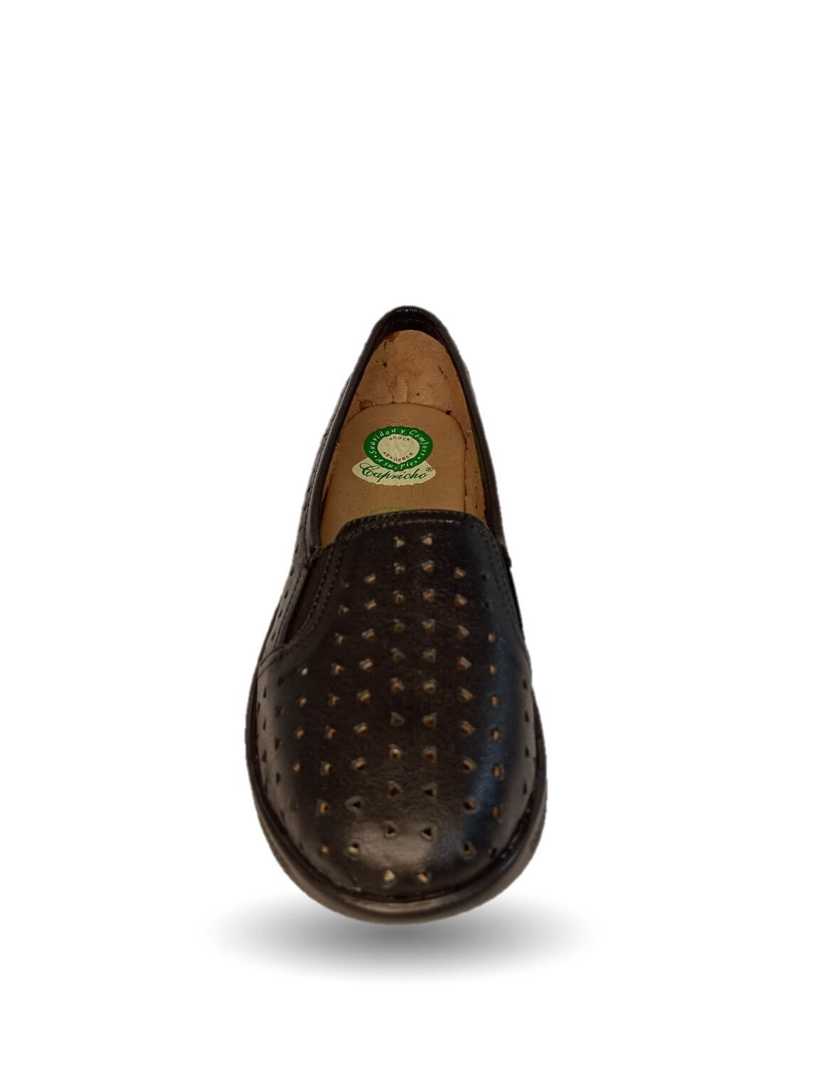 Zapato de Confort y Casual de piel de ternera con suela extra ligera y Shock Point Capricho 23017 Negro para mujer