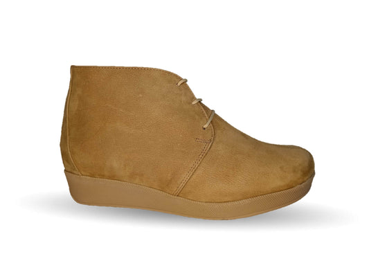 Zapato tipo Botín de Confort y Casual de piel de ternera con Shock Point Capricho 5142 Nobuck Topo para mujer