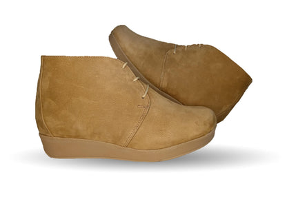 Zapato tipo Botín de Confort y Casual de piel de ternera con Shock Point Capricho 5142 Nobuck Topo para mujer